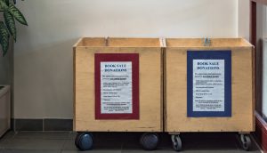 Book Sale Donation Bins at Suffern Library